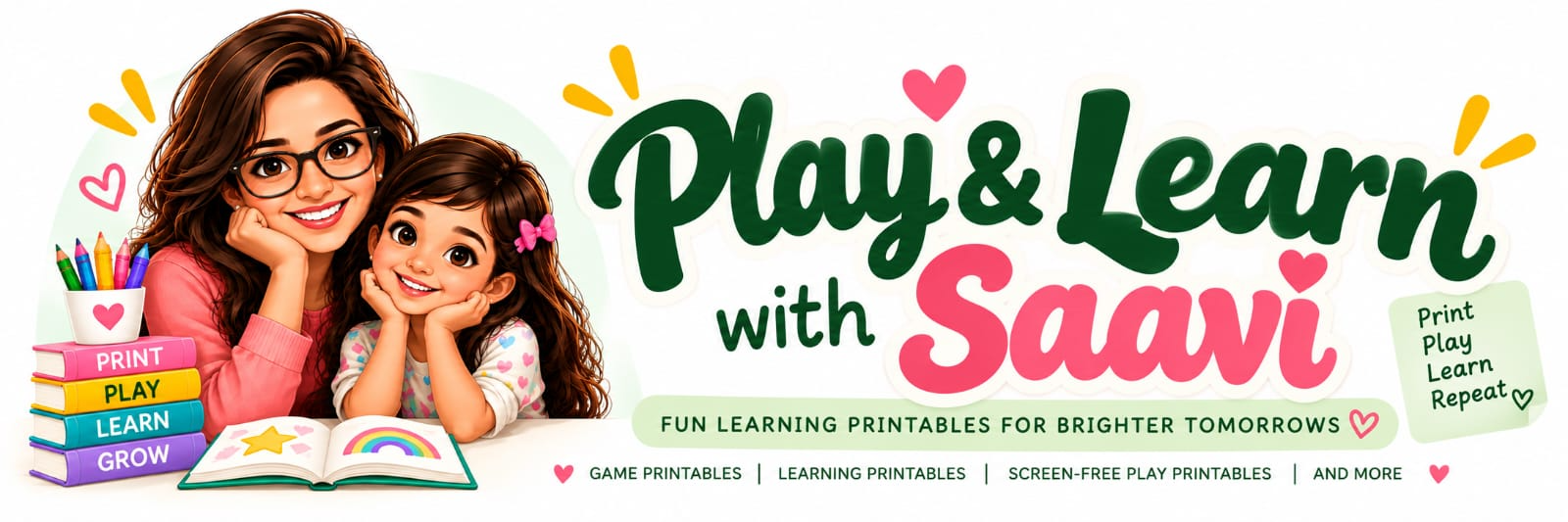 Play & Learn with Saavi — fun learning printables for brighter tomorrows